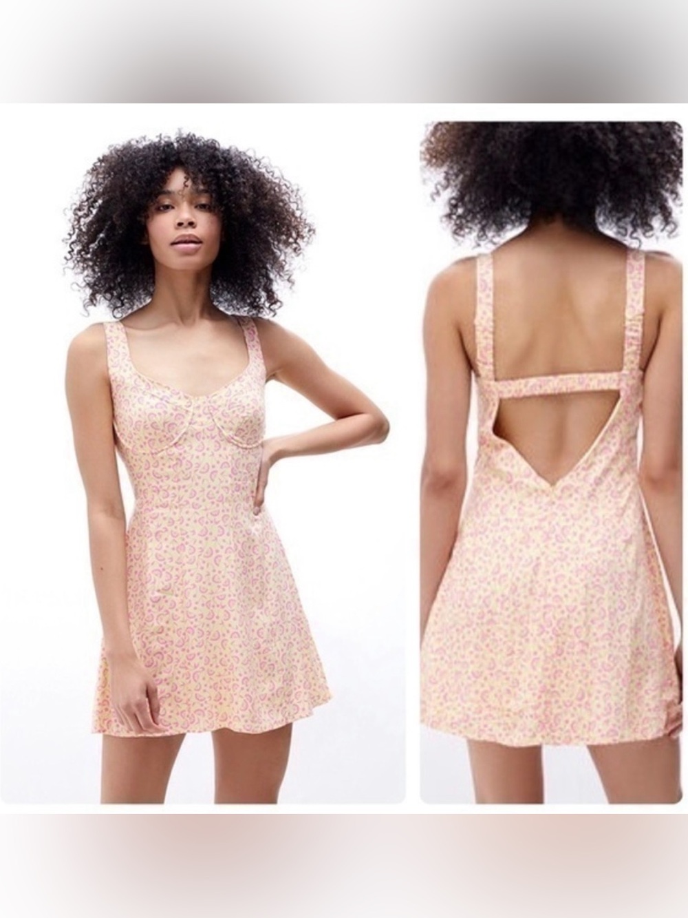 LA Hearts Pacsun Yellow Lemon & Cherry Summer Mini Dress Women’s Size Small